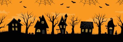 Row of halloween-style houses