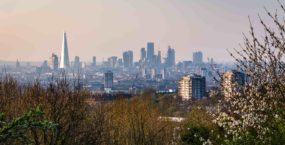 View over London's city center from One Tree Hill in South-East London