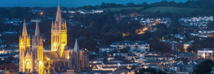 Truro Cathedral at night