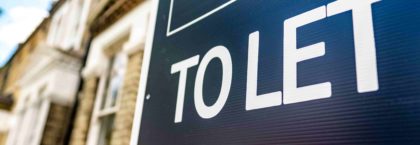 Letting agency 'to let' sign outside UK property